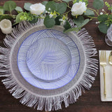 White and Blue Wave Brush Stroked Disposable Salad Plates for Every Occasion
