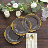 Stylish and Affordable Transparent Black Disposable Salad Plates for Any Occasion